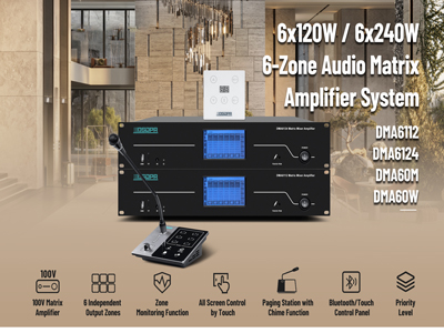 6x120w/6x240w6- Arrondissannellsleis matrixpliρamfiere systemddn12/Dma6▁6▁624